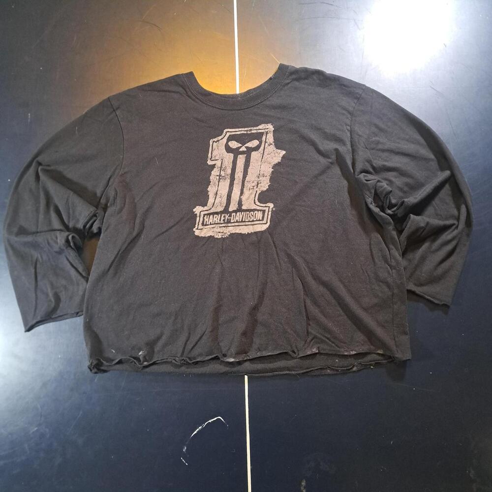 Harley Davidson Men's Black and Grey T-shirt